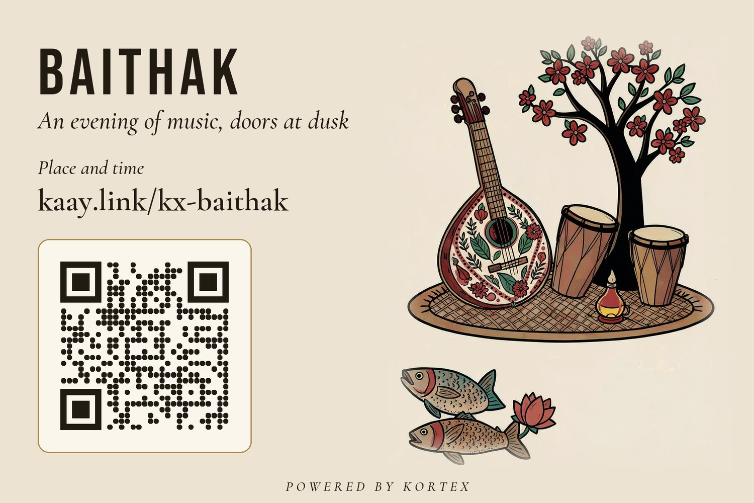 An evening of music card